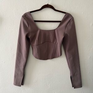 Abercrombie & Fitch Mauve Long Sleeve Crop Top